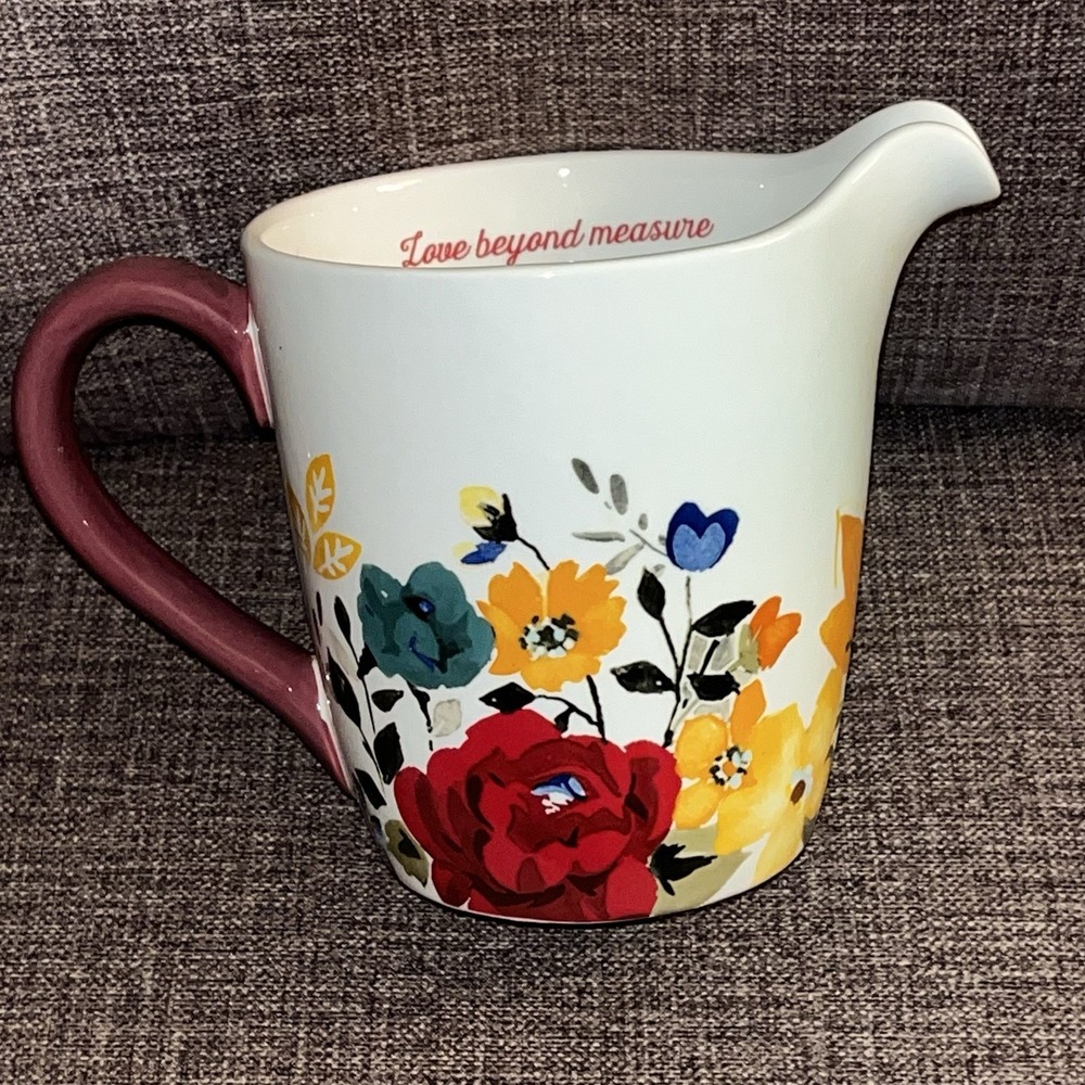 Pioneer Woman Love Beyond Measure  4 Cup Measuring Pitcher Timeless Floral